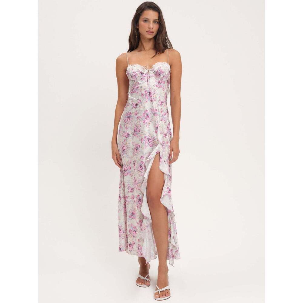 For Love & Lemons Chantelle Maxi Dress S / White